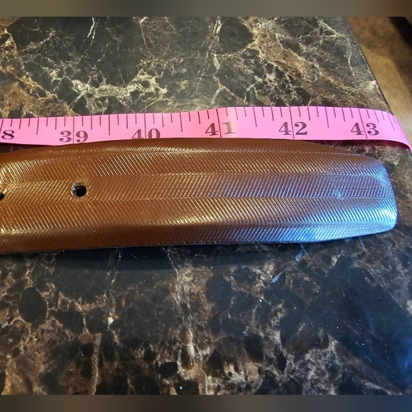 Cole Haan Mahogany Herringbone Vintage Leather Dress Belt Size 36 - Picture 3 of 7